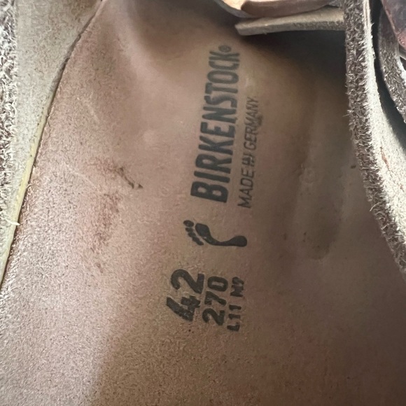 Birkenstock Arizona Khaki with Copper Splashes Big Buckle Sandals, size 42 - Picture 7 of 10